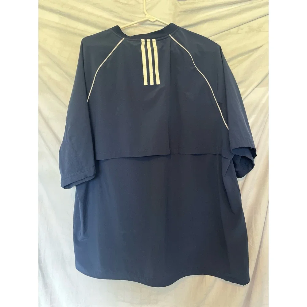 Adidas Men's Navy Blue Short Sleeve Quarter Zip Golf Pullover  XL(UK)